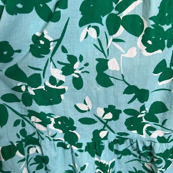 Seraphine Gianna Maternity Dress w Pockets 6 Tiered Blue Green Smocked Midi Tie - Picture 13 of 13